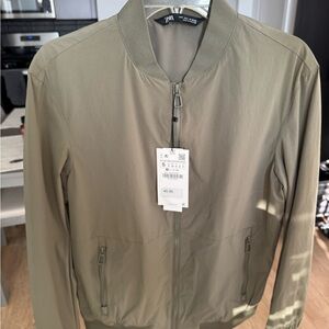 Zara Men's Khaki Bomber Jacket